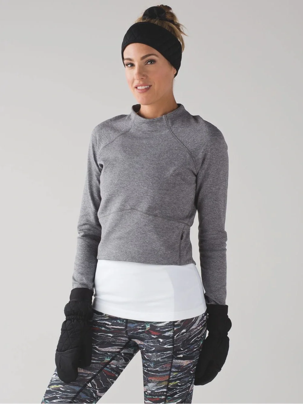 Lululemon Hill and Valley Mock Neck Pullover - Heathered Slate Gray - Size 6